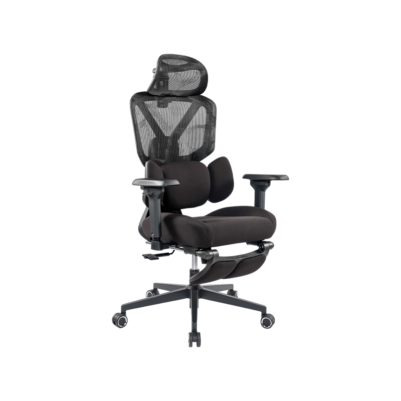 Black Cotton Fabric<br>3003 Ergonomic Office Chair With 5D Armrests And Footrest