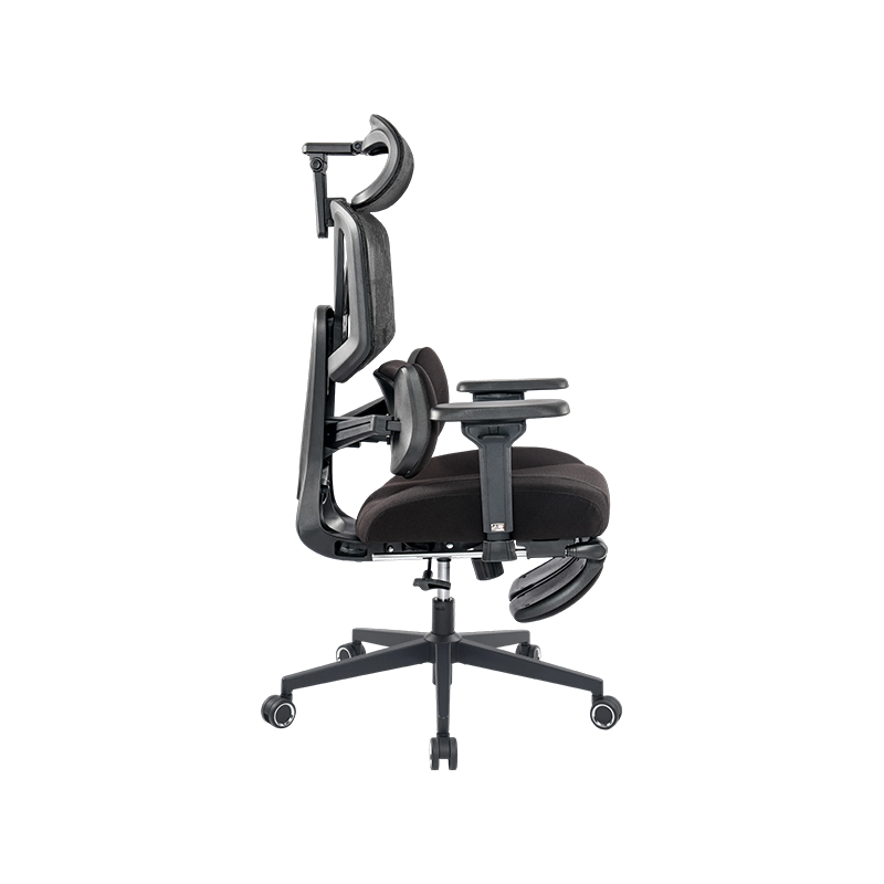Black Cotton Fabric<br>3003 Ergonomic Office Chair With 5D Armrests And Footrest
