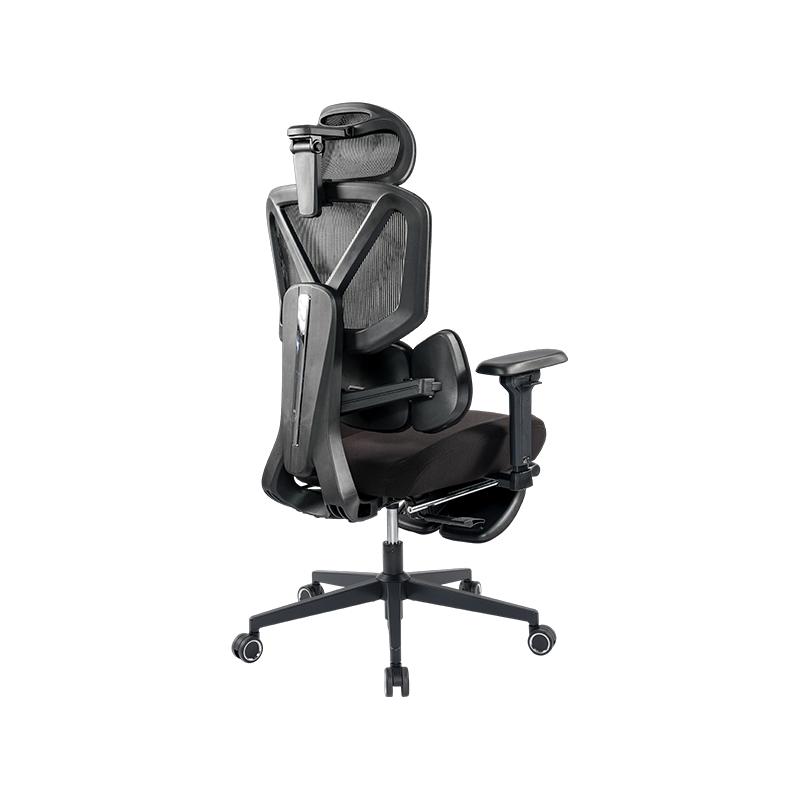 Black Cotton Fabric<br>3003 Ergonomic Office Chair With 5D Armrests And Footrest