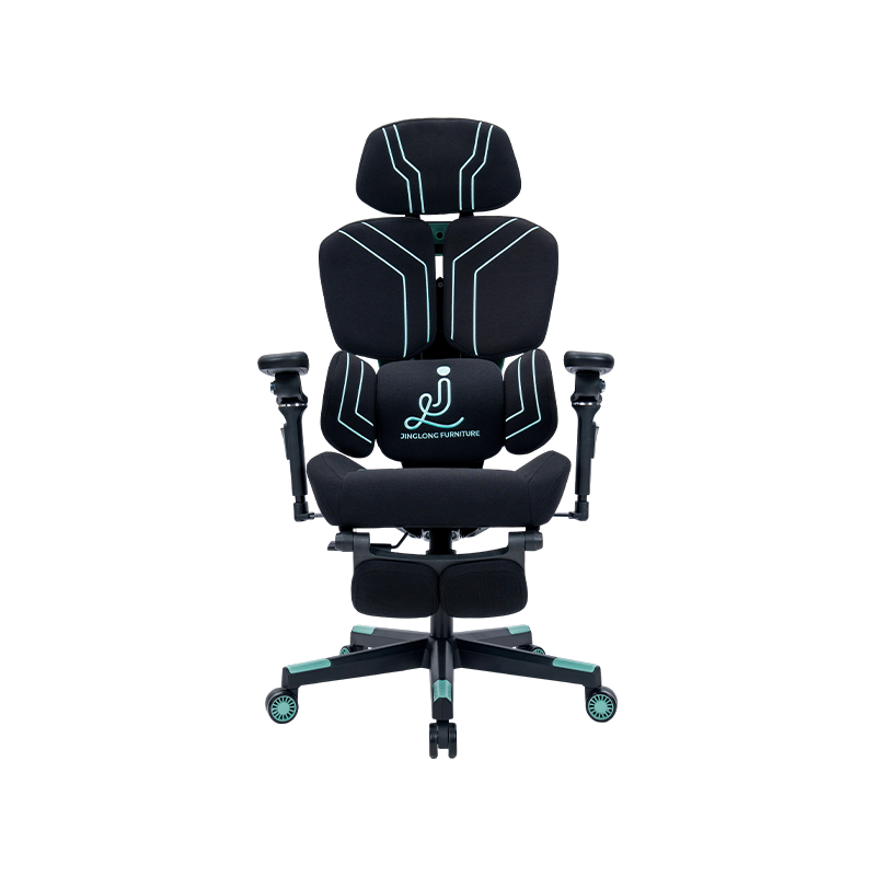 Black-Green<br>3002-3 Cotton Fabric Line Series Gaming Chair