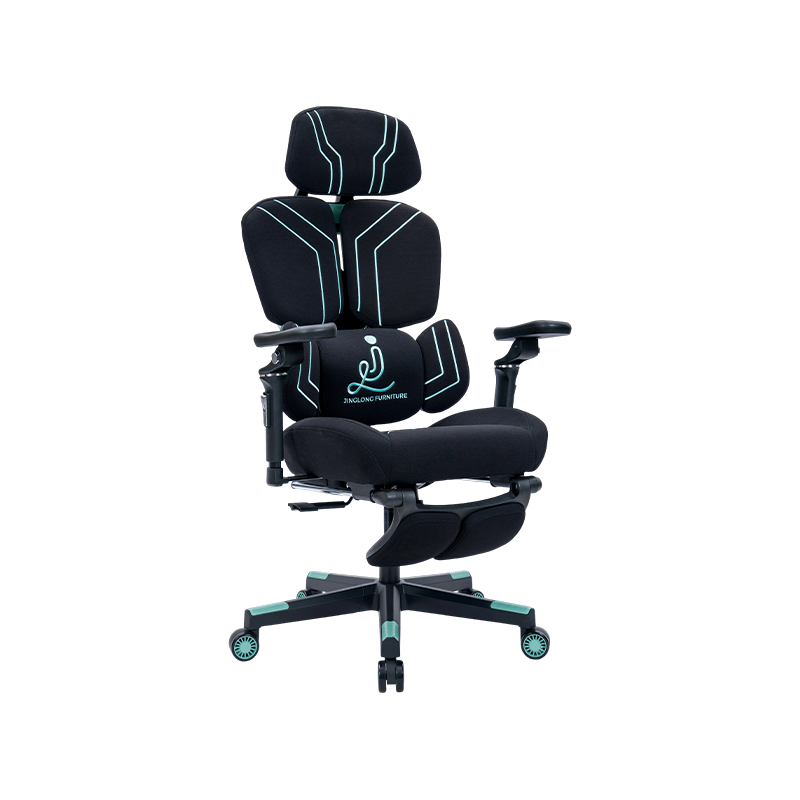 Black-Green<br>3002-3 Cotton Fabric Line Series Gaming Chair