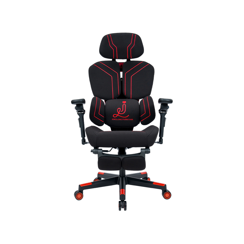 Black-Red<br>3002-3 Cotton Fabric Line Series Gaming Chair